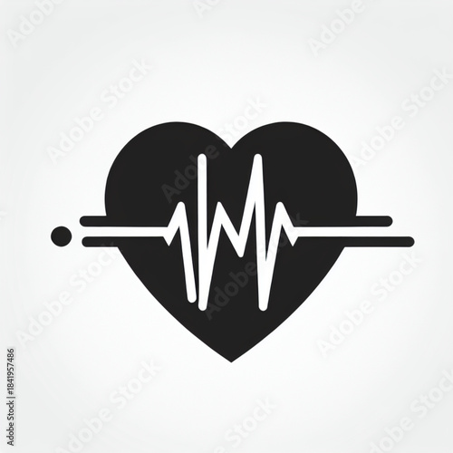 Heartbeat Icon: a striking image capturing the essence of life's rhythm, representing vitality, health, and well-being.