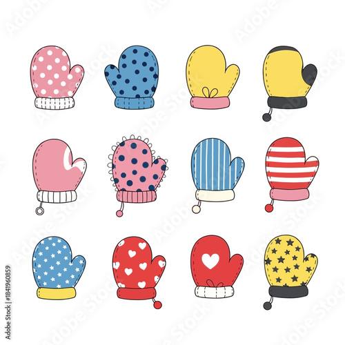 Colorful Cartoon Oven Mitts and Pot Holders Set with Various Patterns and Designs for Kitchen Use