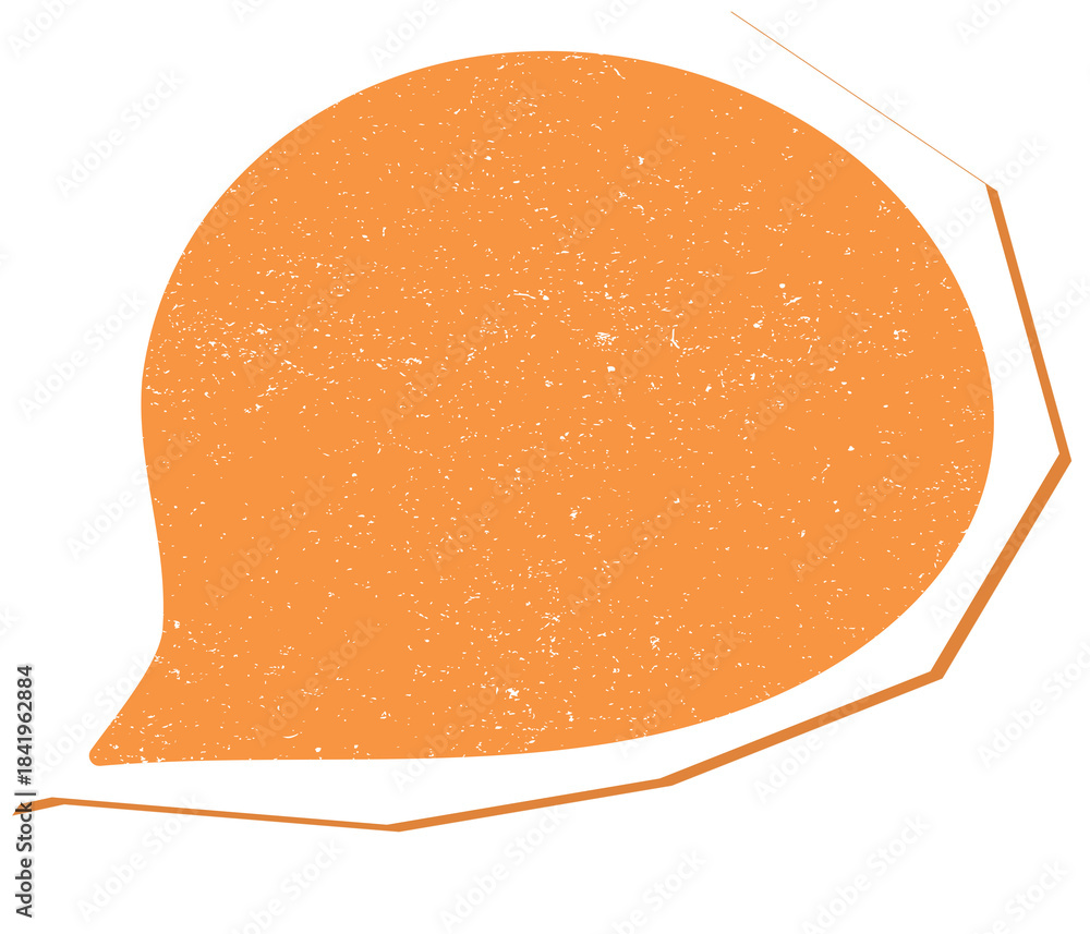 Fototapeta premium Pop art-inspired, hand-drawn speech bubble with dusty retro texture. Perfect for sale banners, kids’ cartoons, and promotions. Isolated form with ample space for text and messaging.