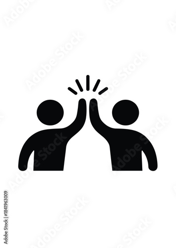 Teamwork Silhouettes High-Fiving - Esports Partnership & Friendship Logo
