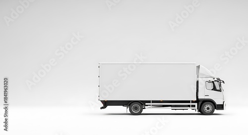 Delivery Truck Mockup Blank White Cargo Van Vehicle Transport Logistics