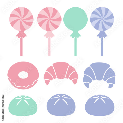 Colorful Assorted Lollipops and Donuts for Sweet Treats and Dessert Inspiration