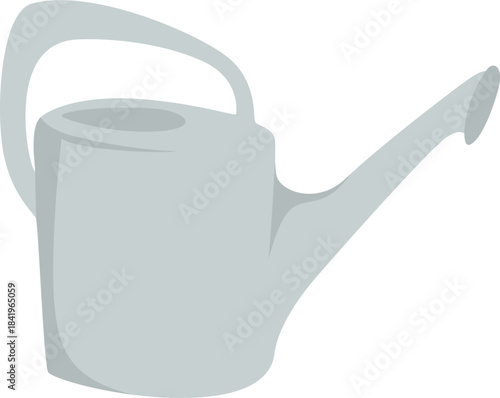 Simple Grey Watering Can Vector Illustration for Gardening and Plant Care