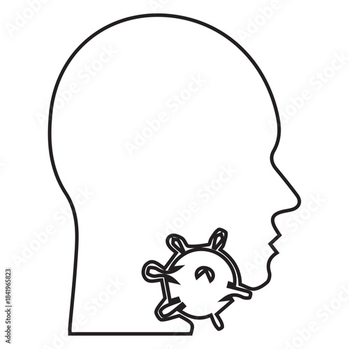 Virus Icon In Head Outline