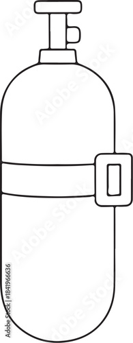 SCBA Air Tank Icon 3D Line-Art Illustration.eps