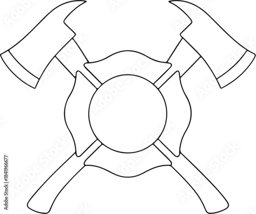 Firefighter Crossed Axes Symbol.eps