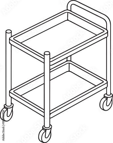 Nurse Utility Cart 3D.eps