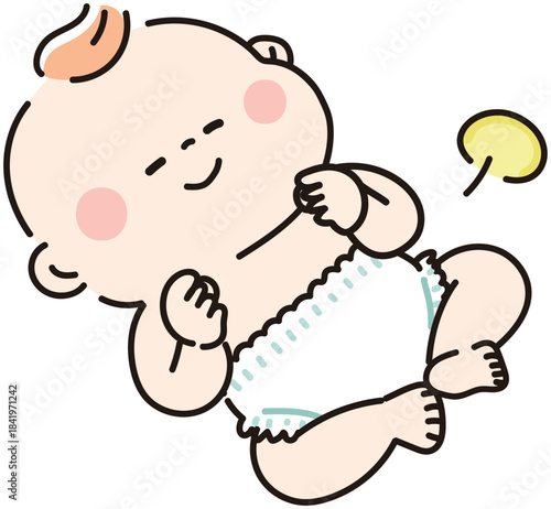 うんちが出てスッキリした赤ちゃん