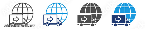 transport icon set multiple style