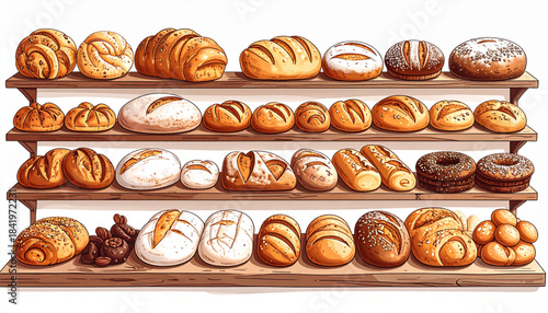 Detailed Sketch Bakery Pastries Doodles for Menu