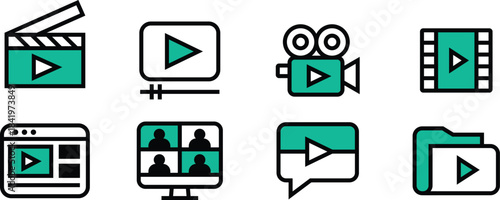 Minipack Premium Editable Icon Pack Set digital, interactive, hypermedia, streaming Vector Format for Website, Application, UI UX, and Digital Asset