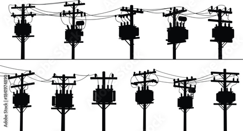 Dynamic Judo and Martial Arts Silhouettes Collection, Vector Set Showing Athletes Training, Fighting, and Performing Throwing and Grappling Techniques, Isolated.