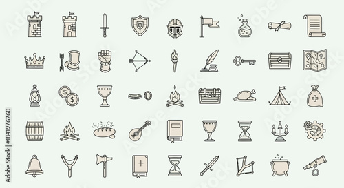 Medieval Icons - A Collection of Historical Symbols and Objects.