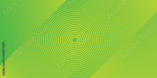 Modern abstract background with diagonal lines or stripes and halftone elements and green yellow color gradient with a digital technology theme. eps 10