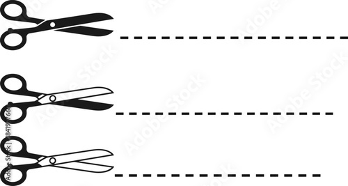 Horizontal dotted and dashed lines with a black icon of open scissors, indicating a perforated edge for easy separation or removal.