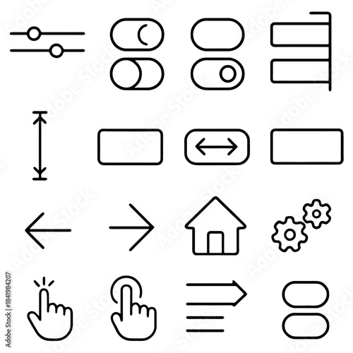 Minimalist Interface Icon Set: A comprehensive collection of clean, vector-based interface icons, perfect for web design, app development, and user interface projects.
