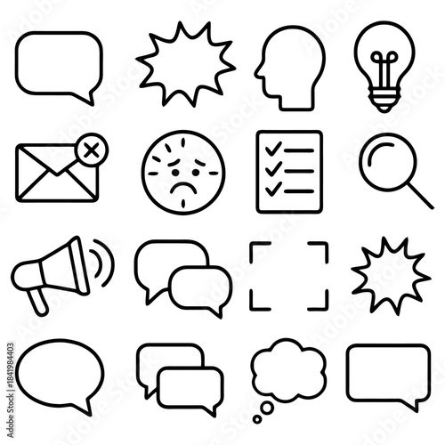 Iconic Communication: A collection of simple and clear icons, designed to represent various forms of communication. They are perfect for websites, apps.