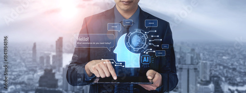 Quadro su tela Conversational AI assistant enhances chatbot interaction