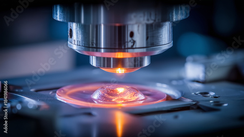 A scientific device interacting with a sample to represent laboratory precision and the broader concept of controlled scientific analysis.
