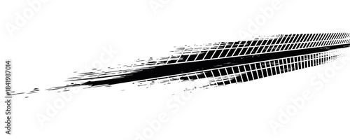 Vector Print Textured Tire Track . Design Element . Car tread silhouette . Mud splash grunge texture