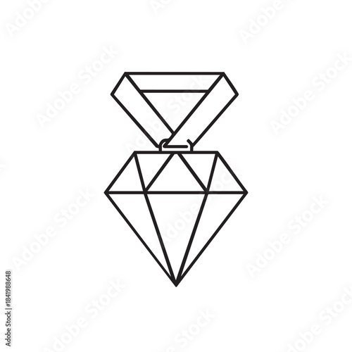 Minimalist Line Drawing of a Diamond with Geometric Precision.