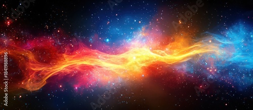 Cosmic energy stream, space background, nebula