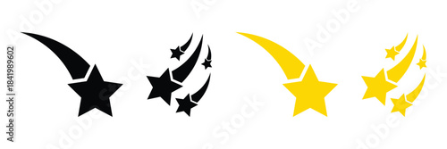 Falling star, shooting star icon set vector illustration