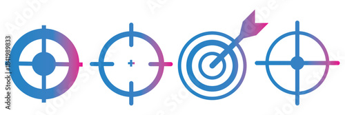 Aim icon for app and web design. Simple element illustration. Gun target icon web Vector collection in black strokes