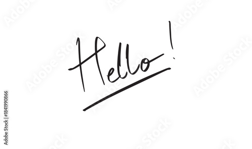 Hello text font calligraphy hand written lettering script black color object icon hallo season welcome business message banner happy communication greeting card hello poster day month hello event sign