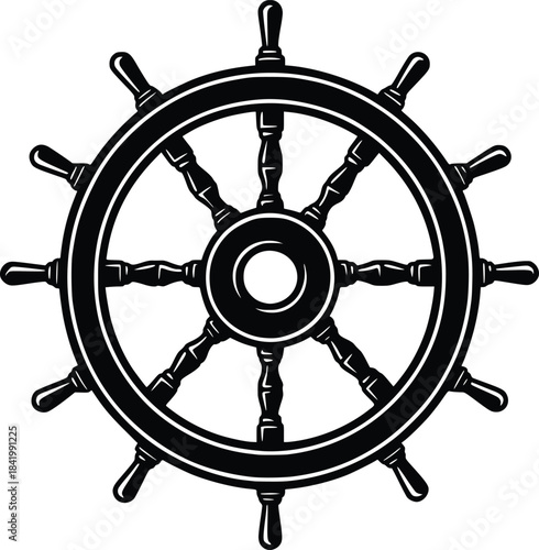 ship rudder vector illustration