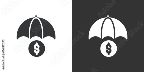 Financial Insurance icon. Solid glyph series icon