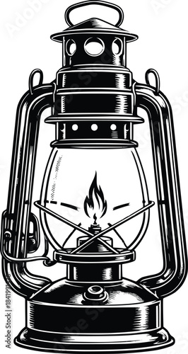 oil lanterns vector hand drawn illustration