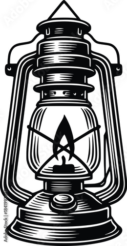 hand drawn oil lantern vector illustration