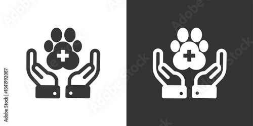 Veterinary Insurance icon. Solid glyph series icon
