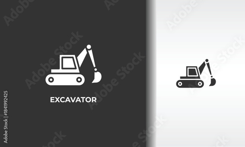 Excavator Vector, Icon Or Logo Sign Isolated Symbol Illustration