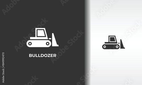 Bulldozer Vector, Icon Or Logo Sign Isolated Symbol Illustration