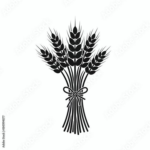 Wheat Grain Sheaf Silhouette Icon Agriculture Farming Symbol