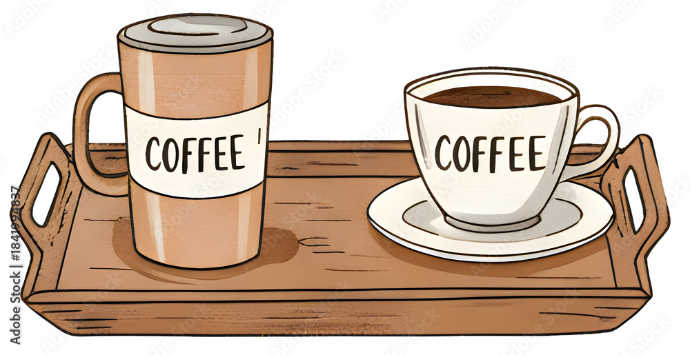 Obraz premium coffee cup and coffee beans