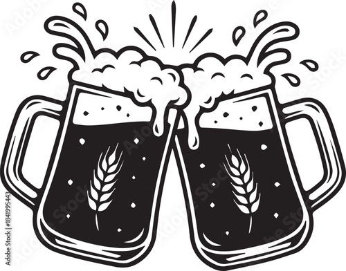 Vintage beer mug vector illustration