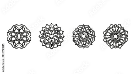Wallpaper Mural Intricate symmetrical mandala designs on white background decorative pattern concept Torontodigital.ca
