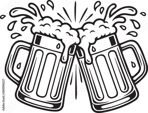 abstract vector background with beer and beer mug illustration