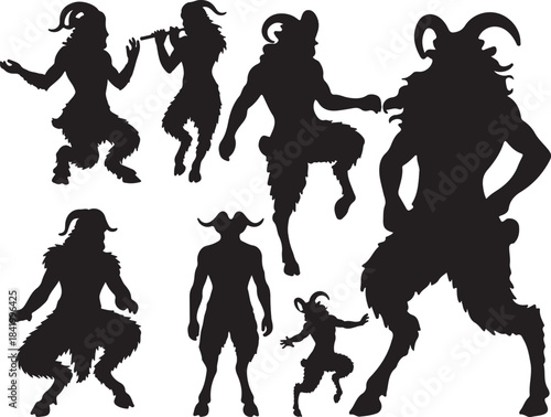 Satyr Character Silhouettes