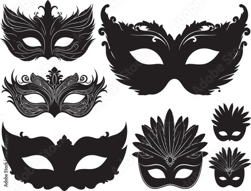 Theatrical Mask Silhouettes