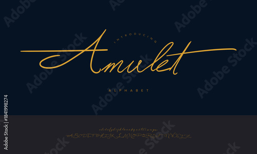 Amulet Luxury Signature Script Font Vector For Gold Branding Logo