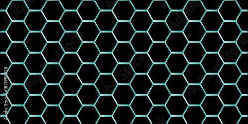 Seamless blue hexagonal honeycomb pattern design vector illustration