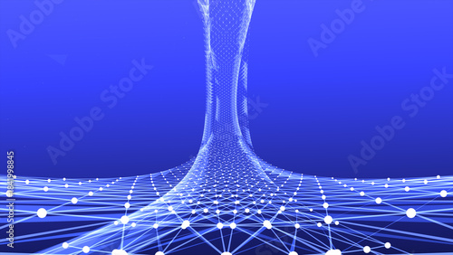 plexus , abstract polygonal space low poly green background with connecting dots and lines. Connection structure.