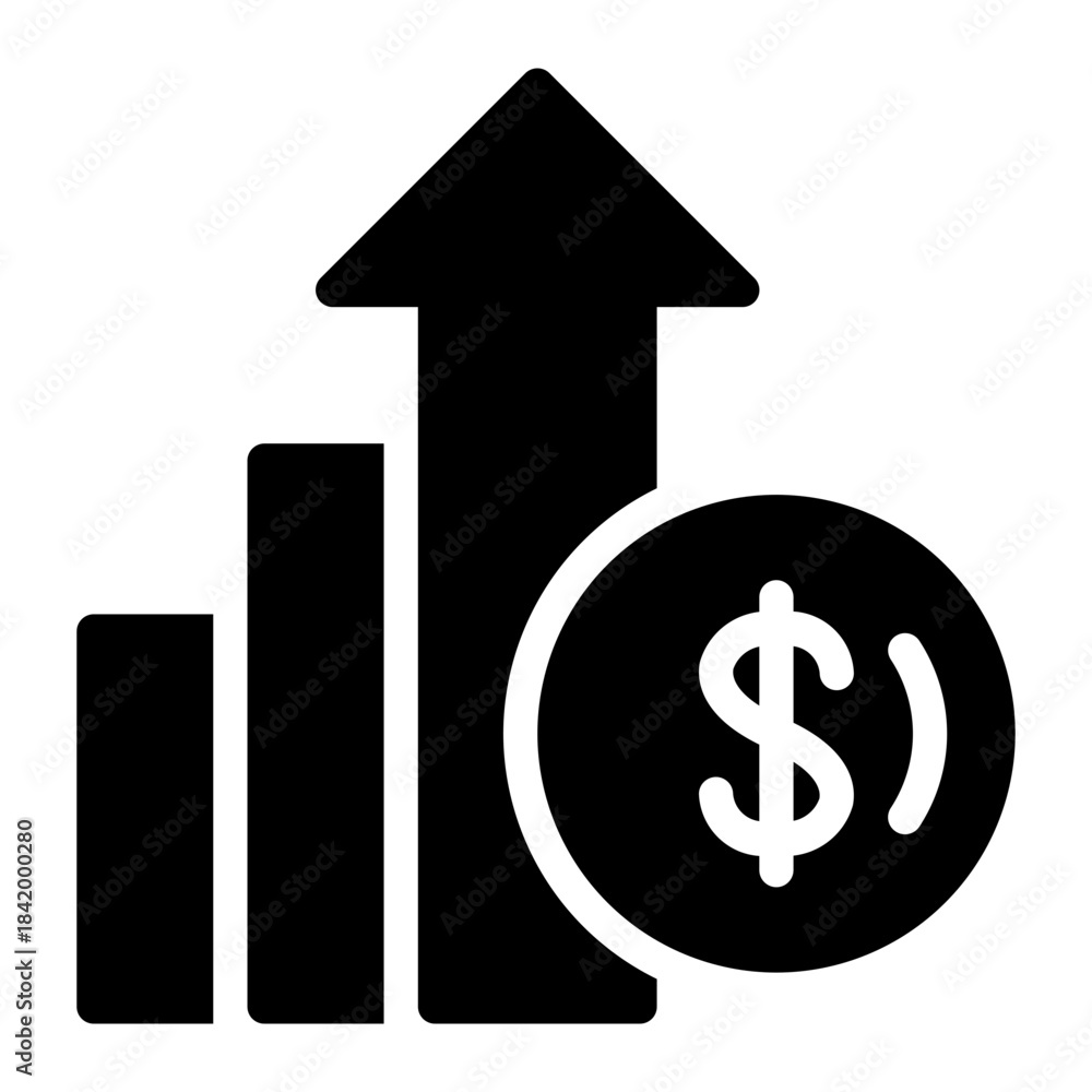Obraz premium profit glyph icon