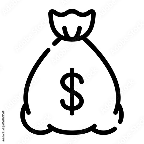 money bag line icon