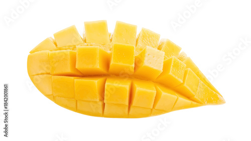 Fresh Ripe Mango Cubes Vector Of, On Transparent Background