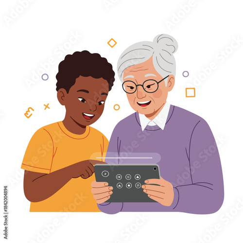 Intergenerational Tech Empowerment: Grandchild Teaches Grandmother Digital Literacy